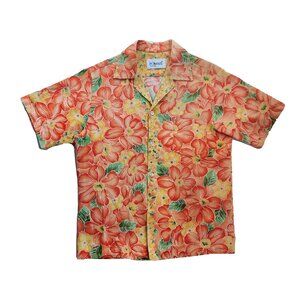 Men's Pomare Vintage Textured Colorful 70s Hawaiian Shirt Camp Collar Woven